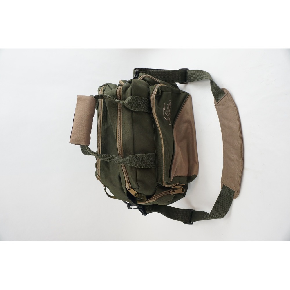 Ducks Unlimited Gear Bag Unisex OS Green Tan Canvas Hunting Travel Excellent